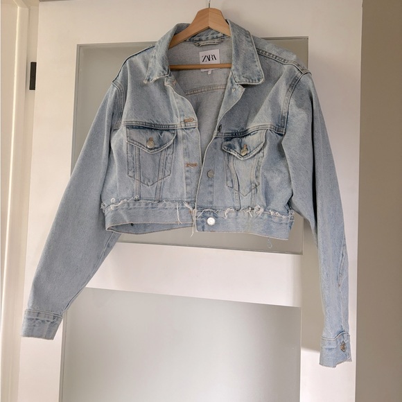 Zara cropped denim jacket - Picture 1 of 3
